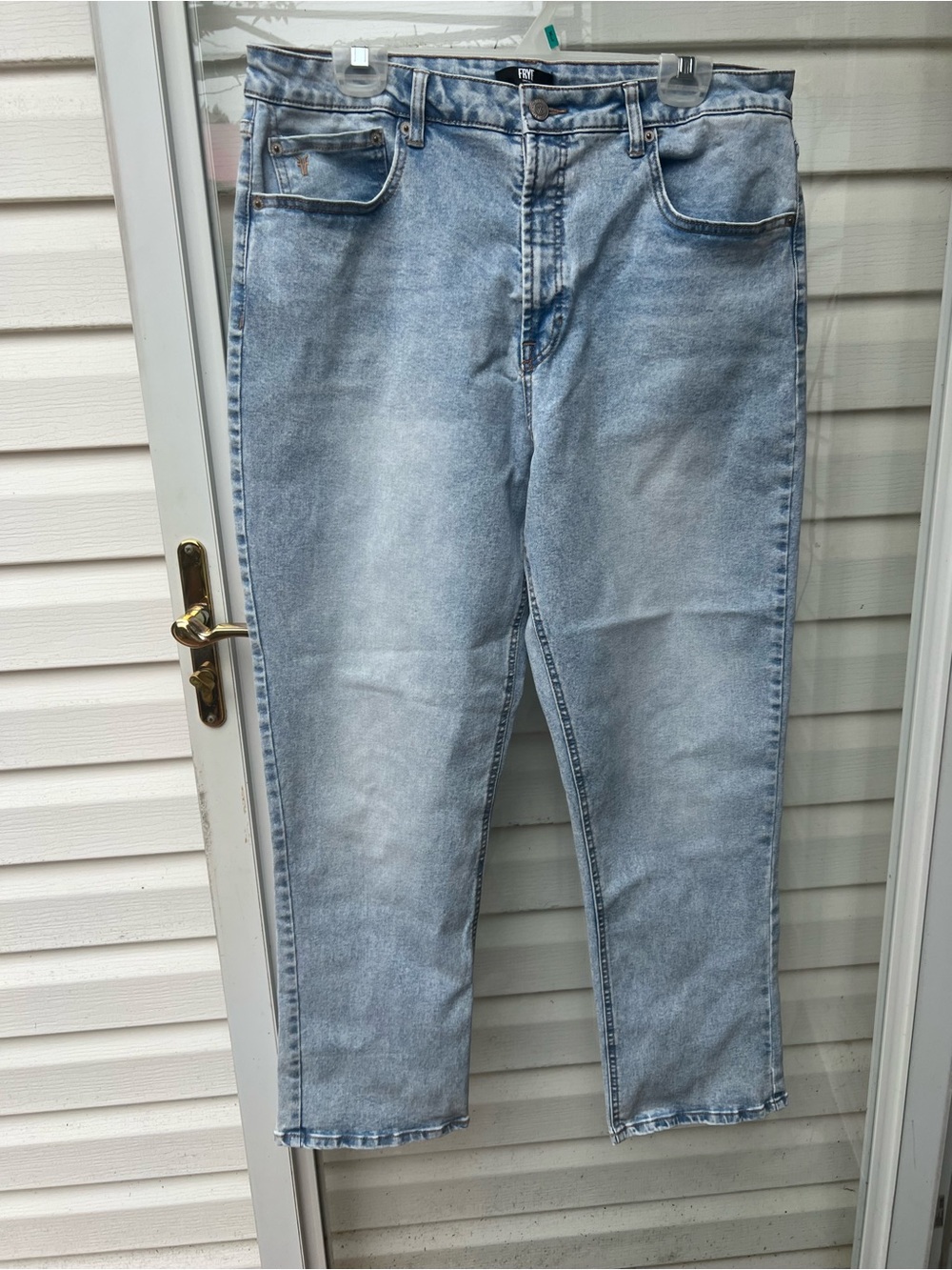 FRYE Jeans Womens Straight Leg Size 14 Blue Denim High Rise Stretch